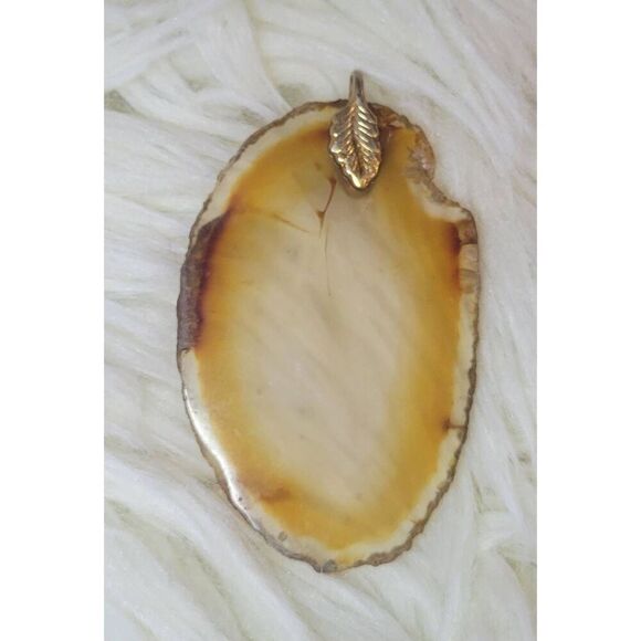 Agate Slice Pendant Crystal Slice Approx 2.5 inches Large - Picture 1 of 5